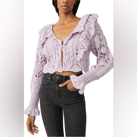 𝓯𝓹 Free People ~ Avery Cardigan in black - Picture 7 of 16